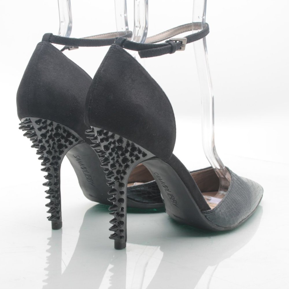 Sam & Libby D'Orsay Stiletto Heels Women 8 Faux Leather Pointed Toe - Picture 9 of 16